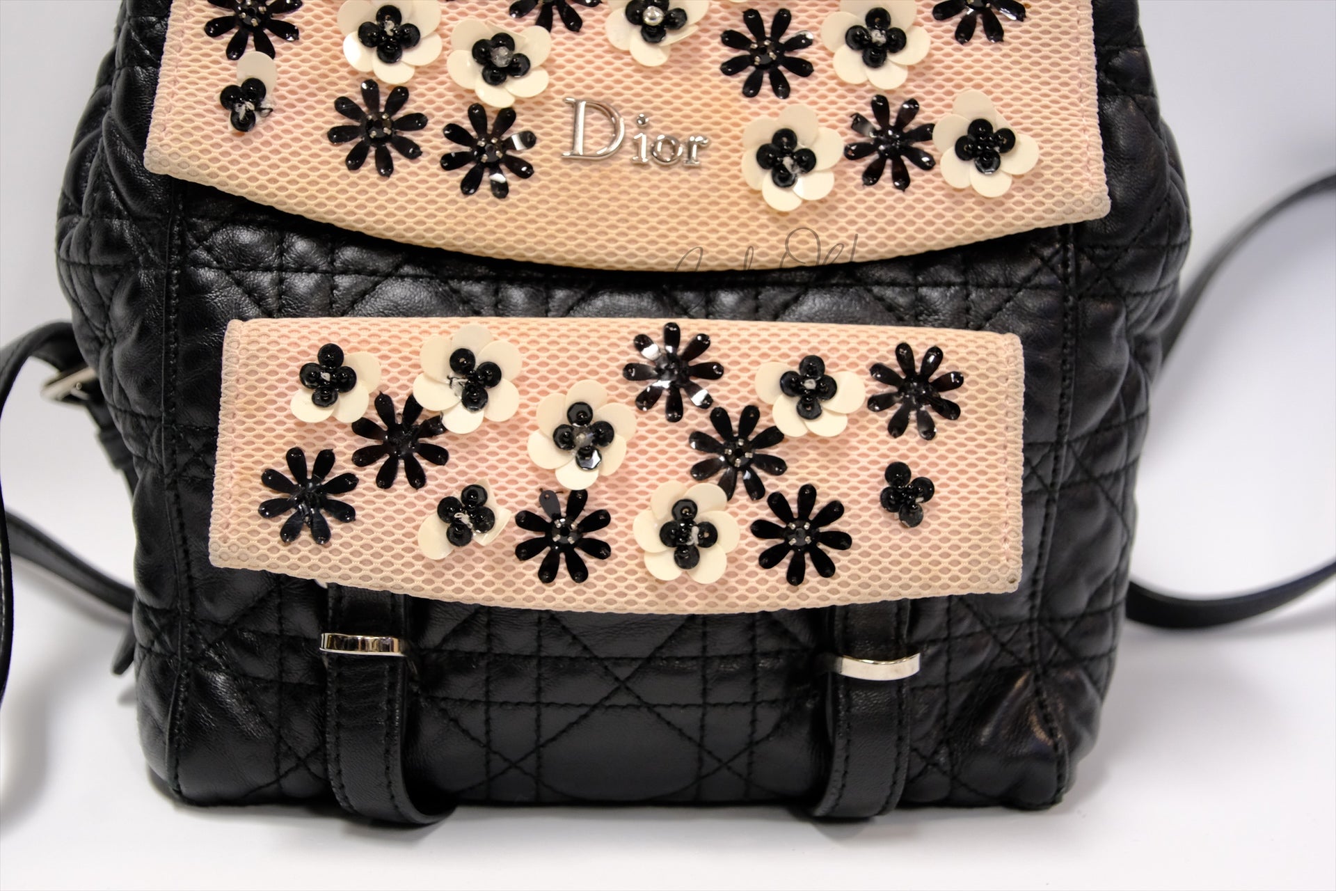 MINI CANNAGE LAMSKIN FLORAL BACKPACK