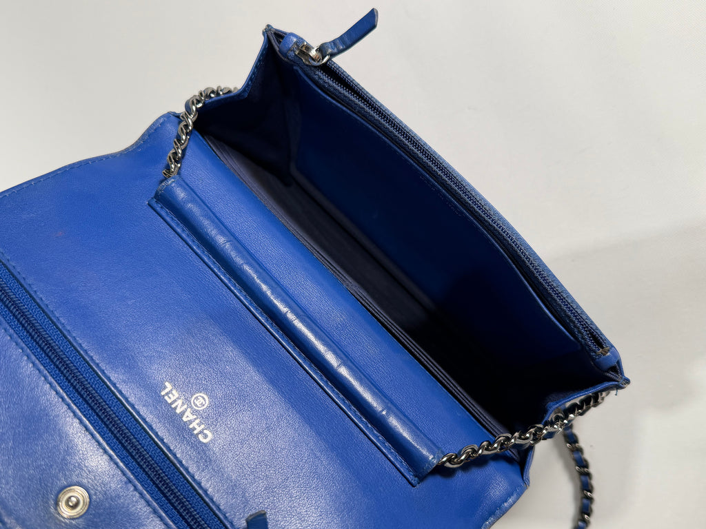 CHANEL WALLET ON CHAIN BLUE /GREEN PATTERN SHW