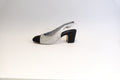 Chanel SLING BACK silver/BLACK
