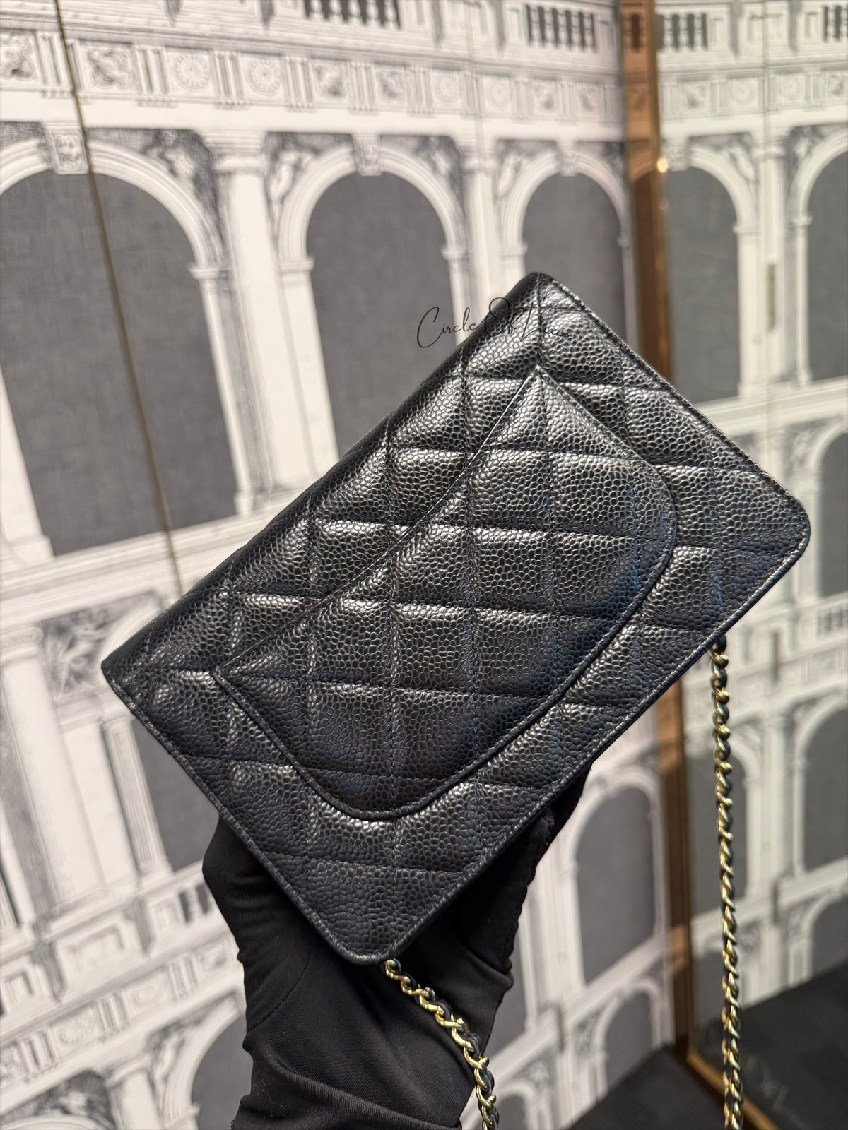CHANEL WOC BLACK CAVIAR GHW (microchip)
