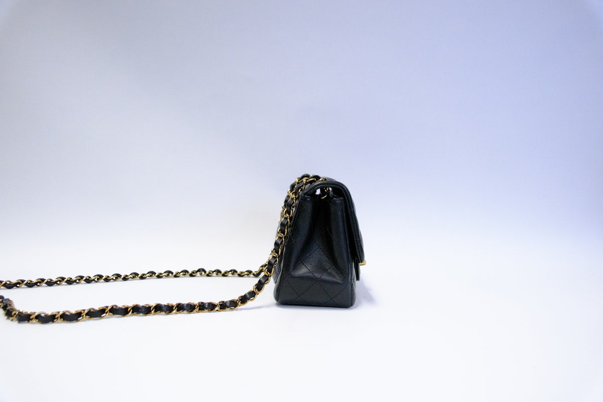CHANEL MINI SQUARE LAMBSKIN GHW