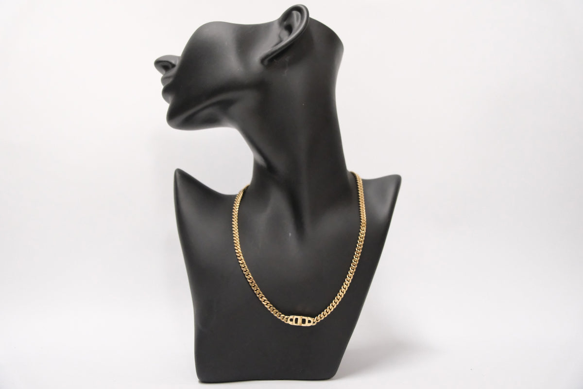 DIOR CD LOGO CHAIN NECKLACE METAL GOLD TONE
