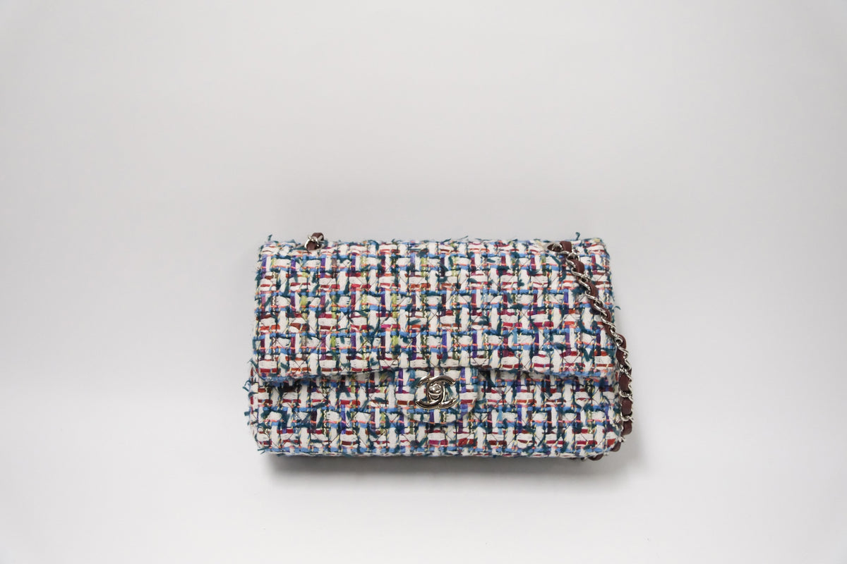 CHANEL CLASIC DOUBLE FLAP TWEED SHW