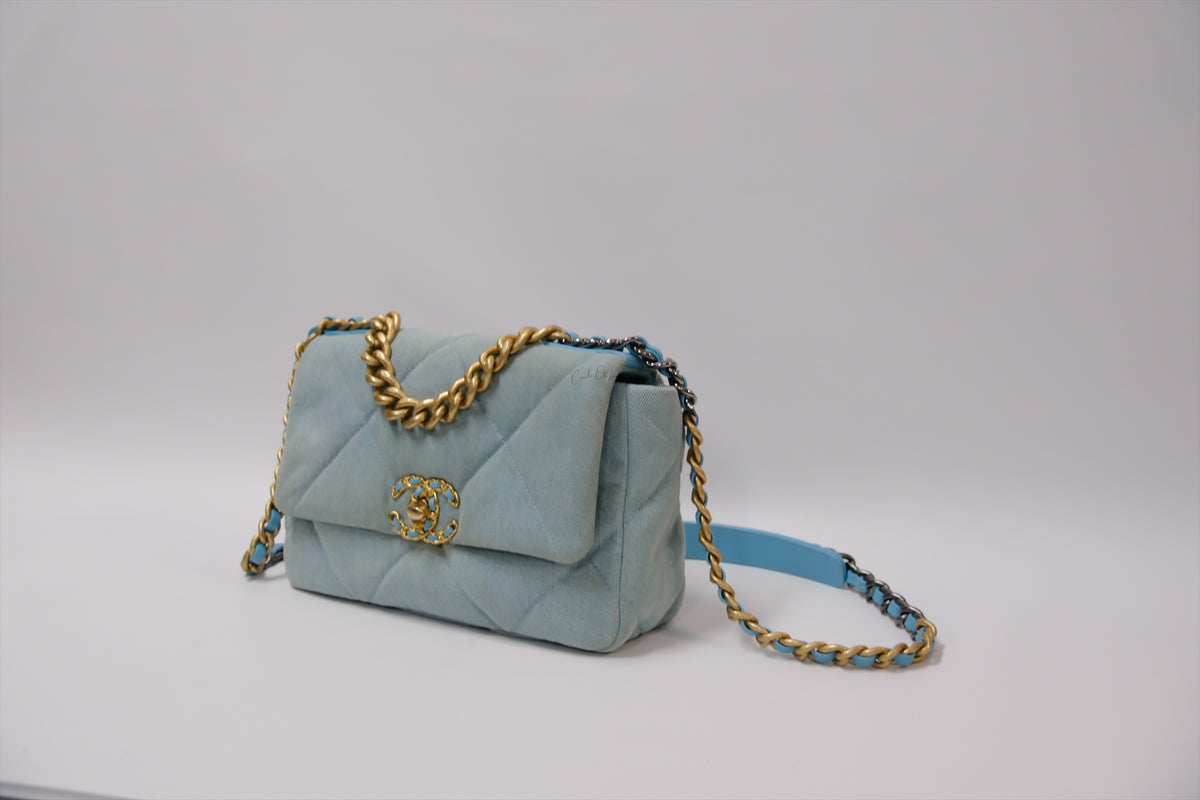CHANEL C19 BLUE DENIM SMALL