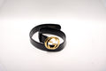 GUCCI X TOMFORD F/W1996 BLACK INTERLOCKING BELT  SIZE 70