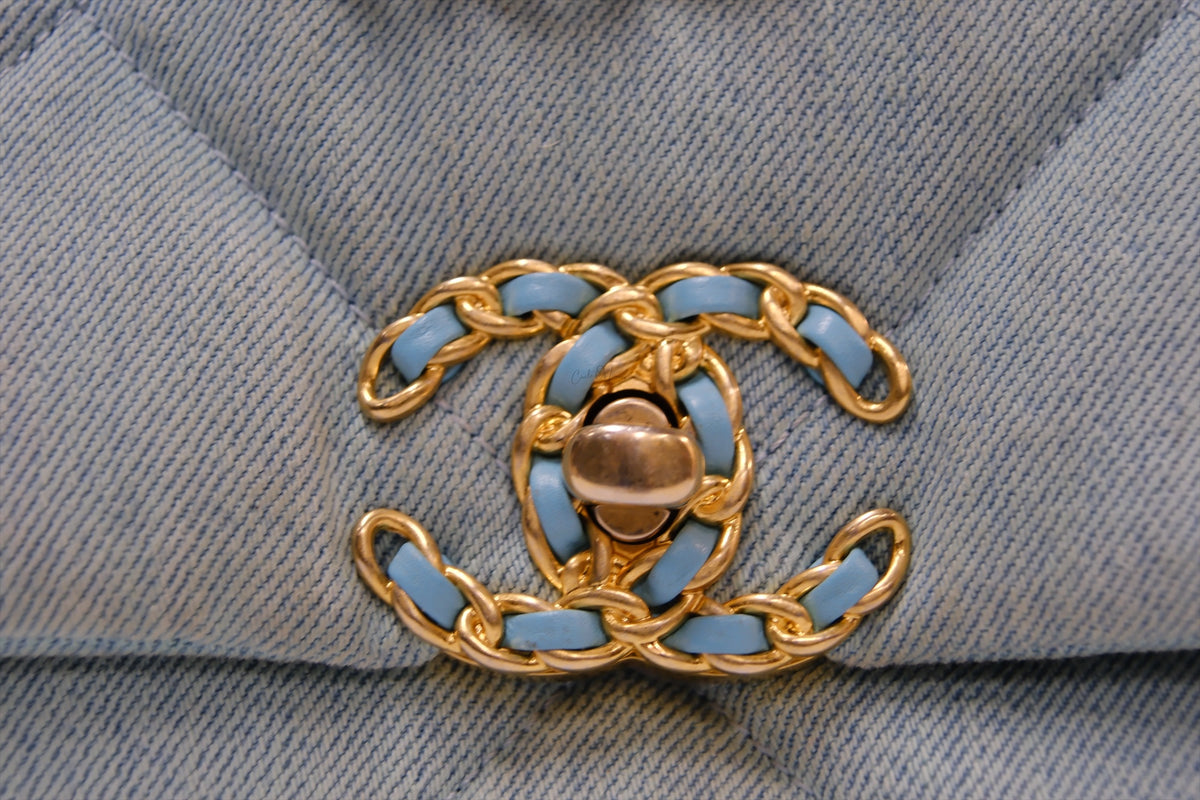 CHANEL C19 BLUE DENIM SMALL