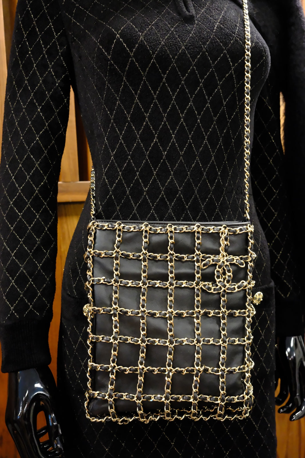 Chanel Lambskin Chain Net Shoulder Bag