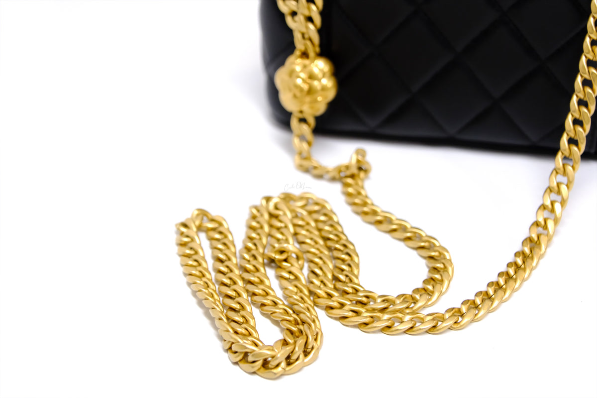 CHANEL CAMELIE CHARM BLACK LONG VANITY LAMSKIN GHW