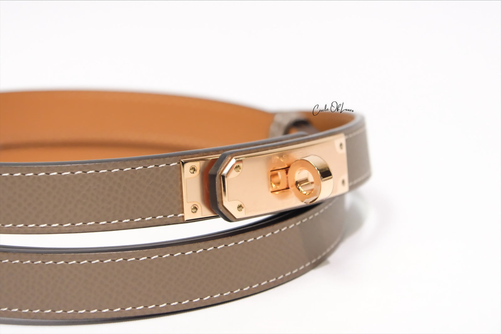 HERMES KELLY BELT ETOUPE RGHW