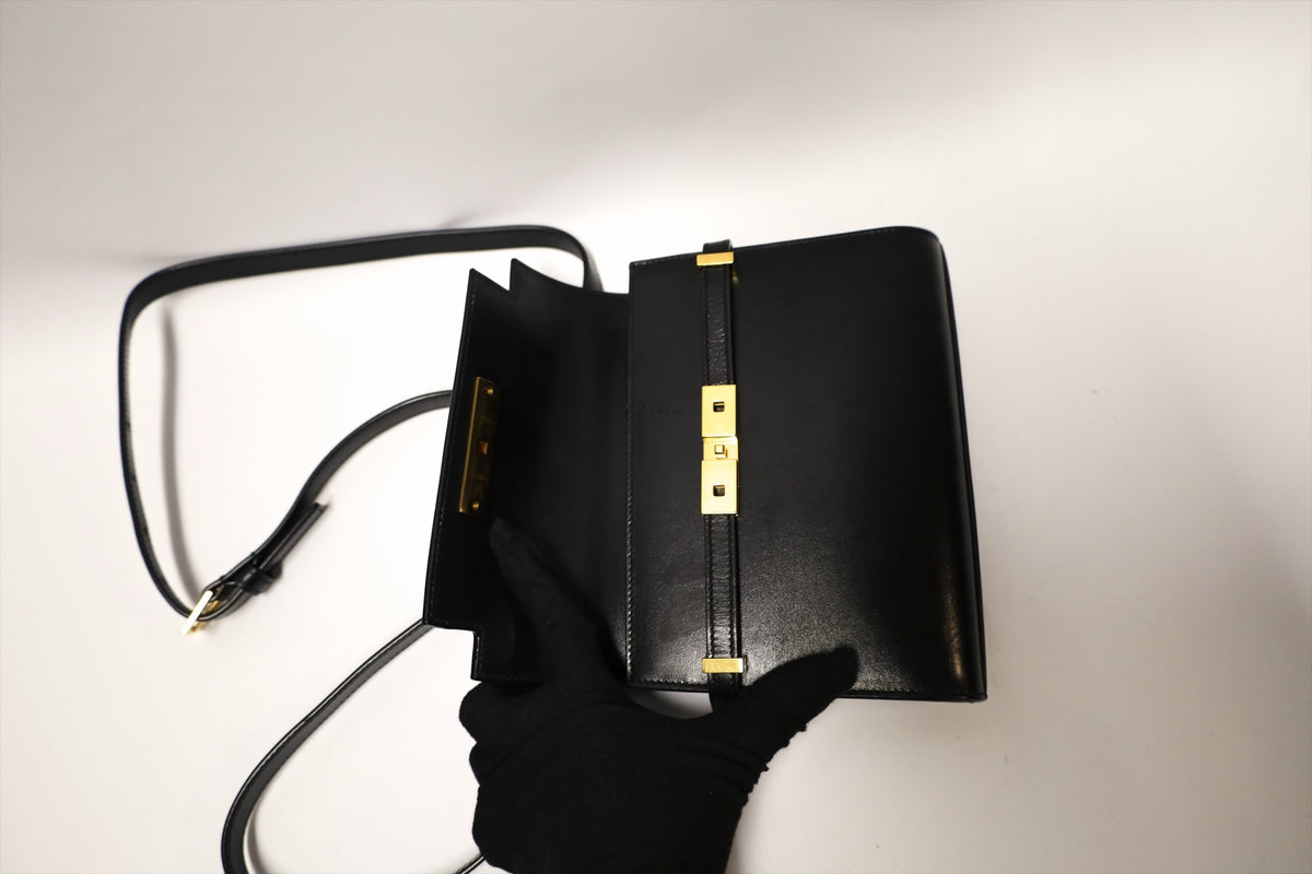 YSL MINI MANHATTAN SHOULDER BAG BLACK