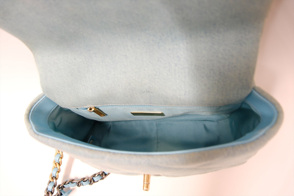 CHANEL C19 BLUE DENIM SMALL