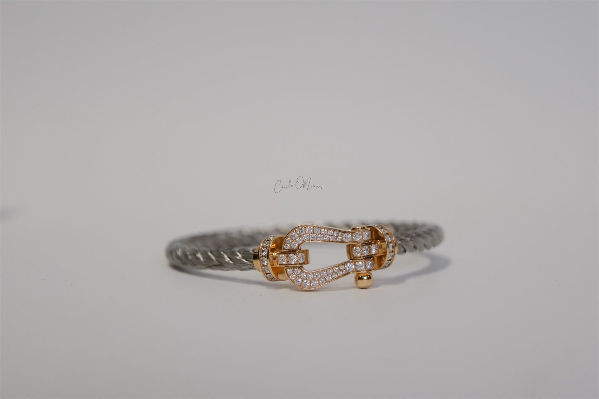 Force 10 bracelet 18k yellow gold and diamonds large model