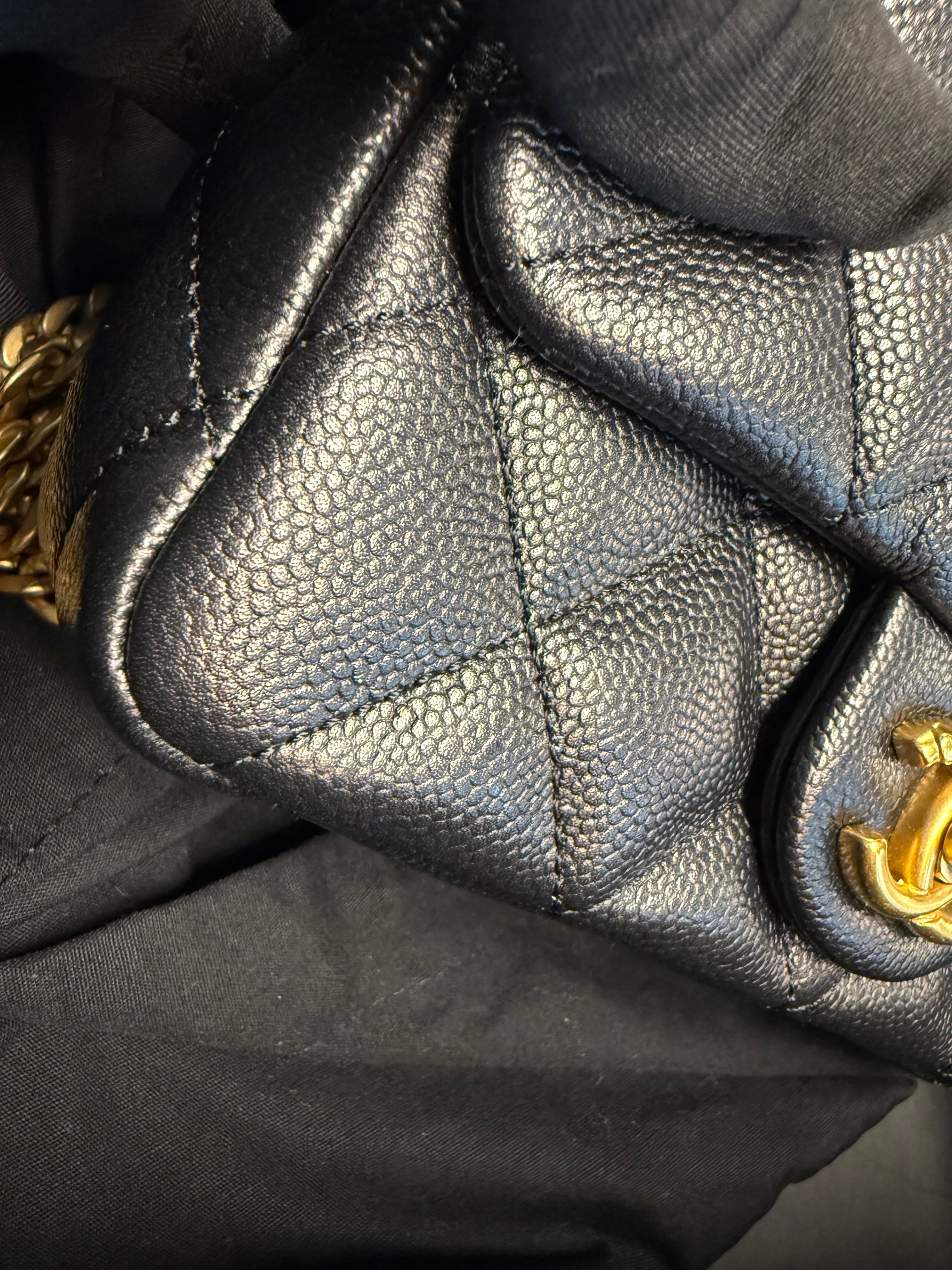 CHANEL 23P COCO LOVE FLAP BAG CAVIAR BLACK GHW(MICROCHIP)