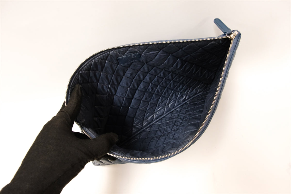 CHANEL LARGE BLUE OCASE POUCH  LAMSKIN SHW
