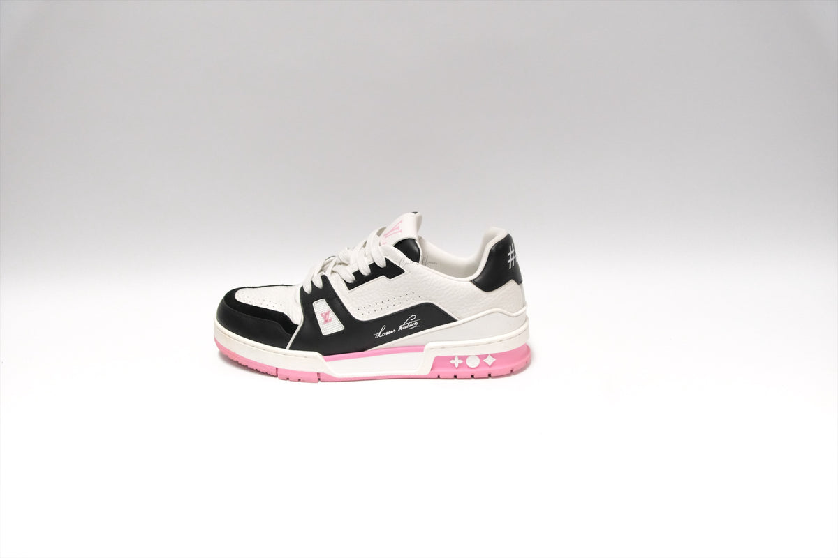 LOUIS VUITTON WHITE PINK TRAINER SNEAKER  SIZE 39