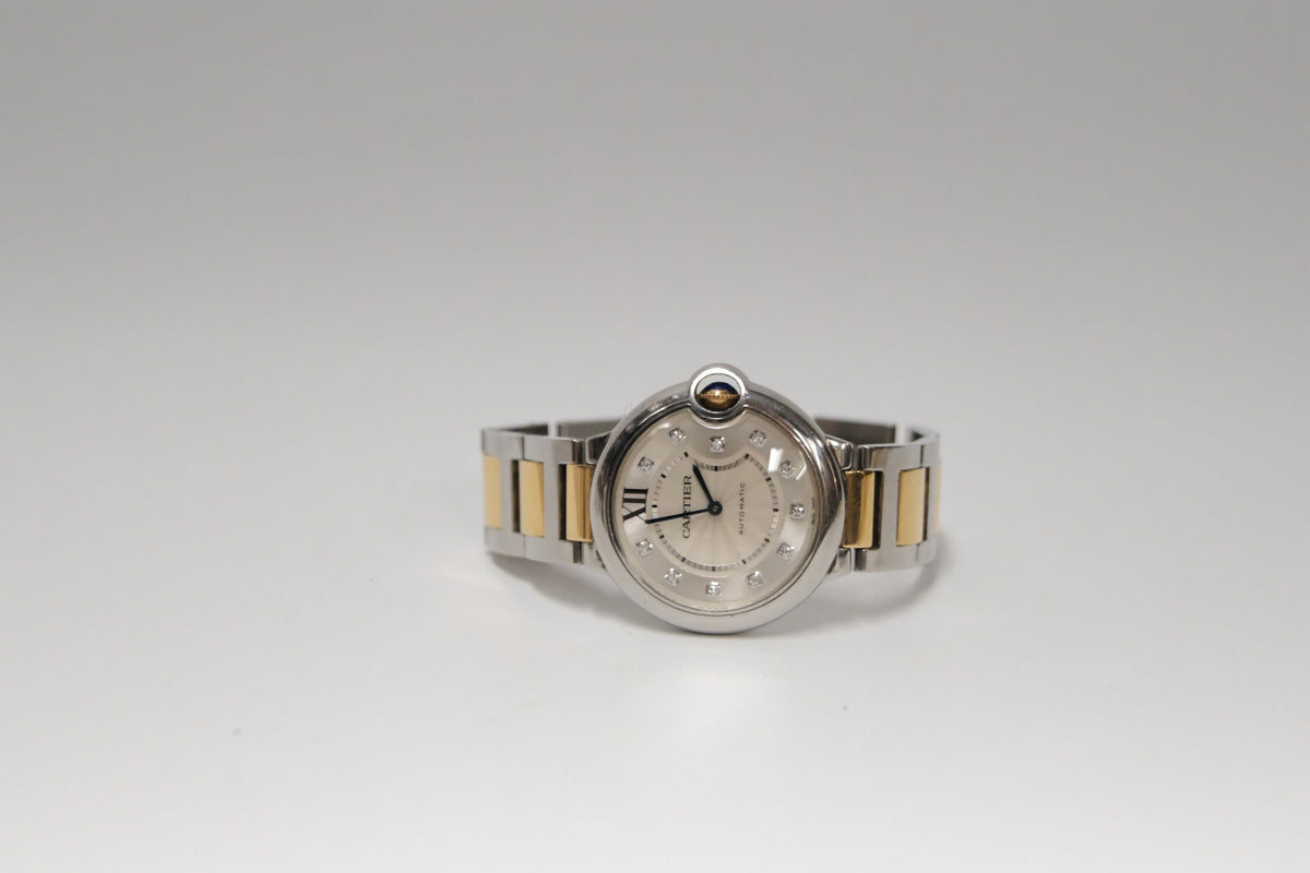 CARTIER BALLON TWO TONE DIAMONDS DIAL WATCH