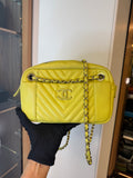 DAILY CHEVRON CALFSKIN YELLOW BAG  CALFSKIN SHW