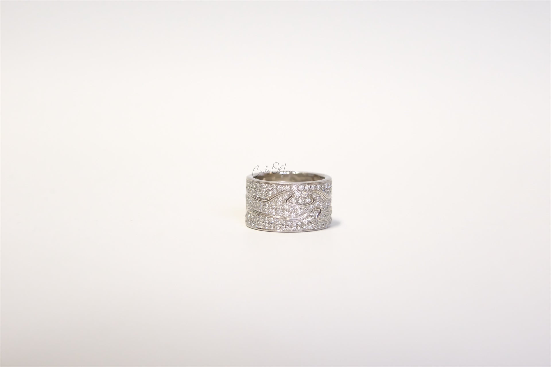 GEORG JENSEN FUSION GOLD DIAMOND 3 PIECE PUZZLE RING SET size 49