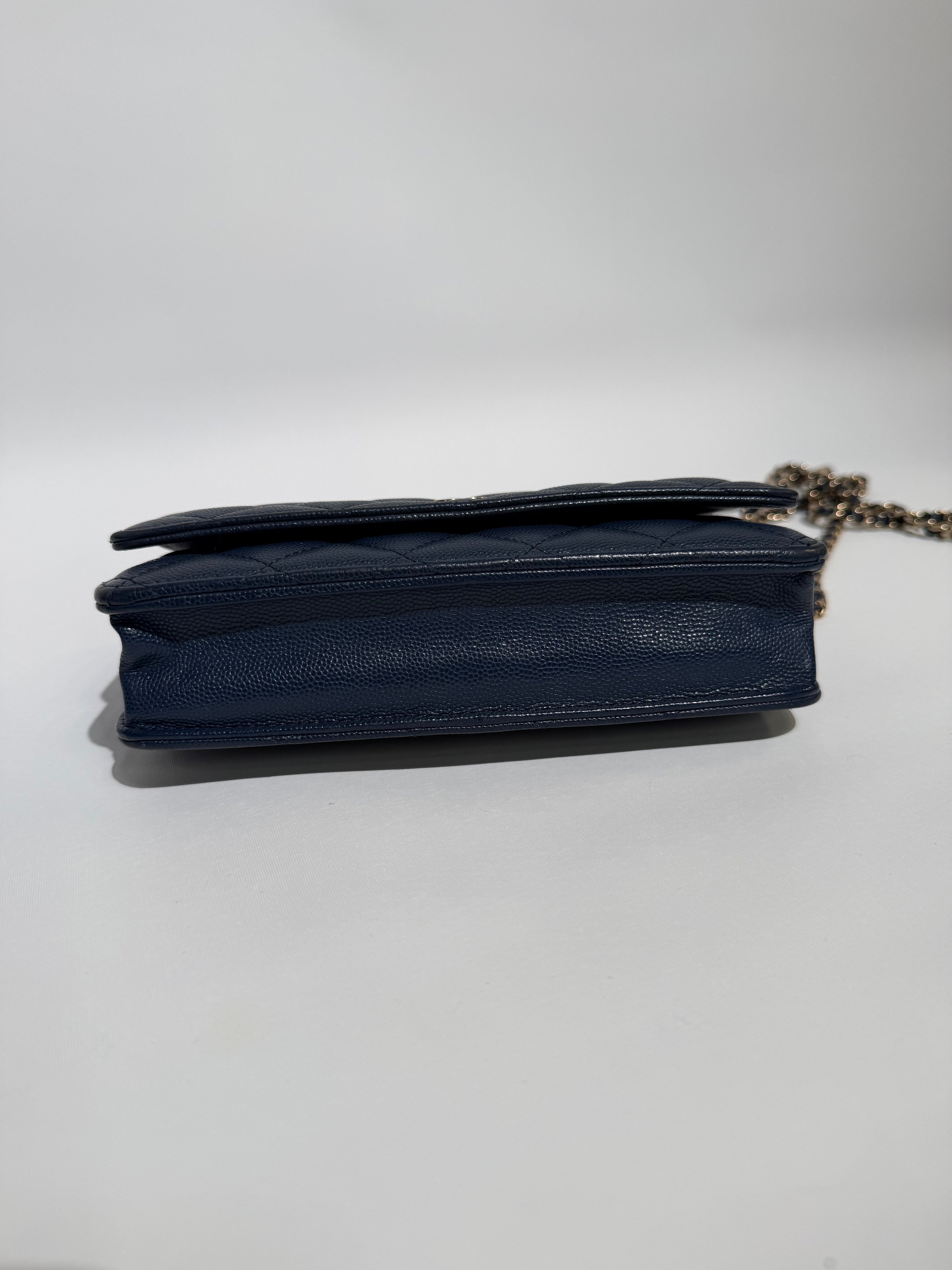 CHANEL WALLET ON CHAIN CAVIAR NAVY GHW