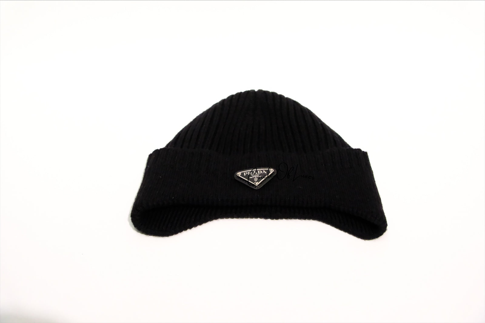 BLACK PRADA BEANNIE SIZE M VIRGIN WOOL