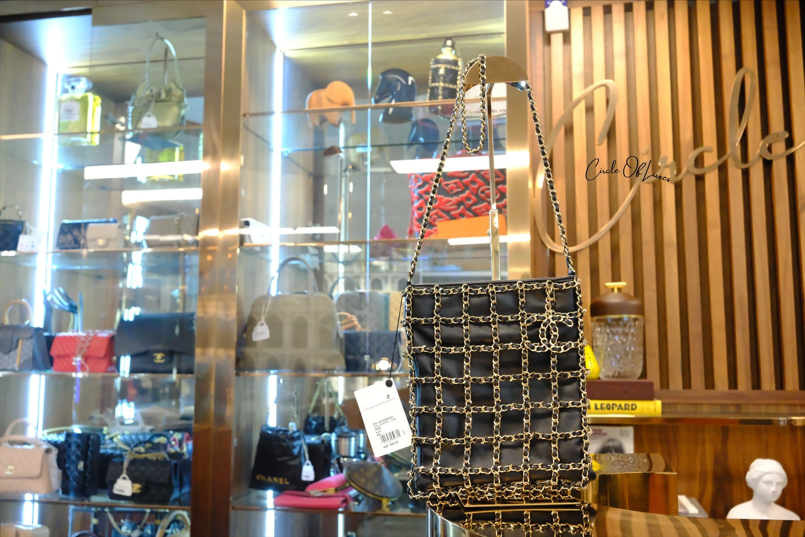 Chanel Lambskin Chain Net Shoulder Bag
