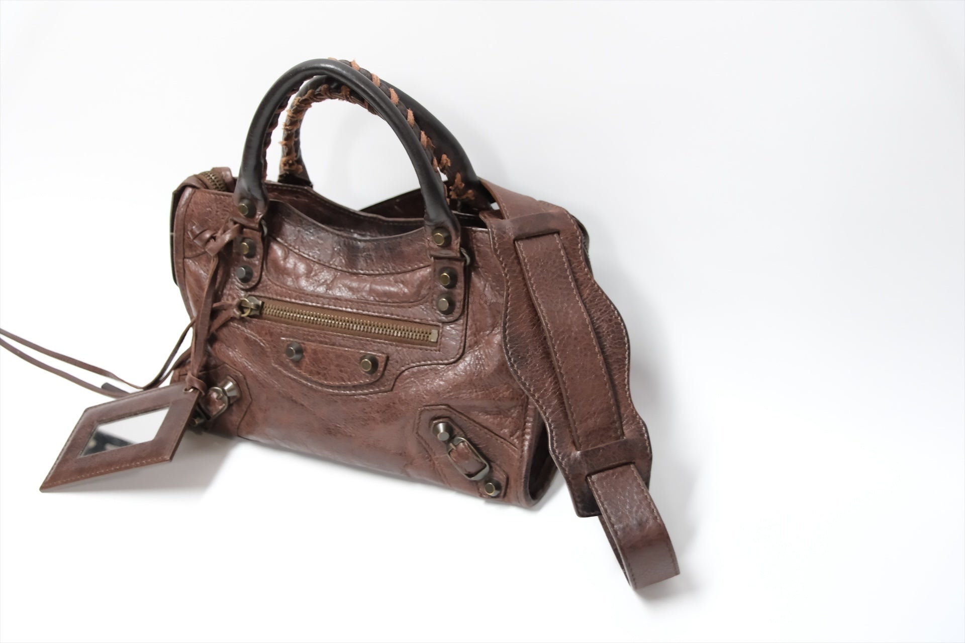 BALENCIAGA MINI CITY BAG BURGUNDY