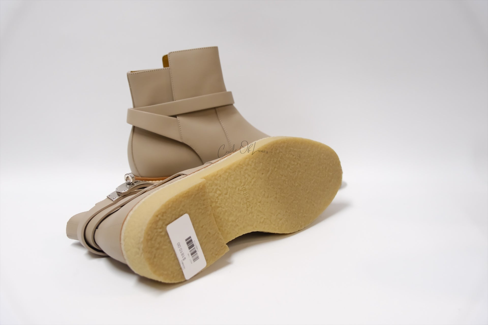 HERMES JEFF ANKLE BOOTS BEIGE SIZE 39