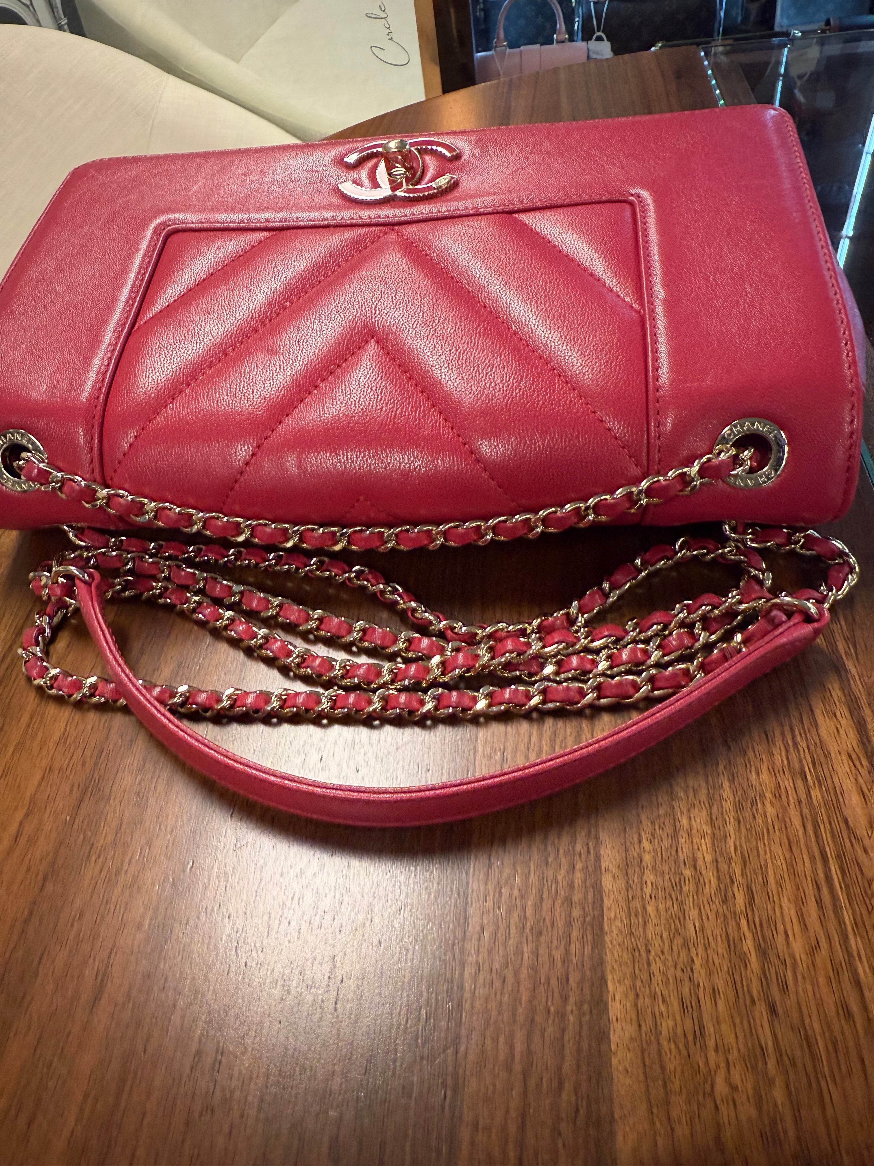 CHANEL SMALL CALFSKIN MADEMOISELLE FLAP PINK BAG