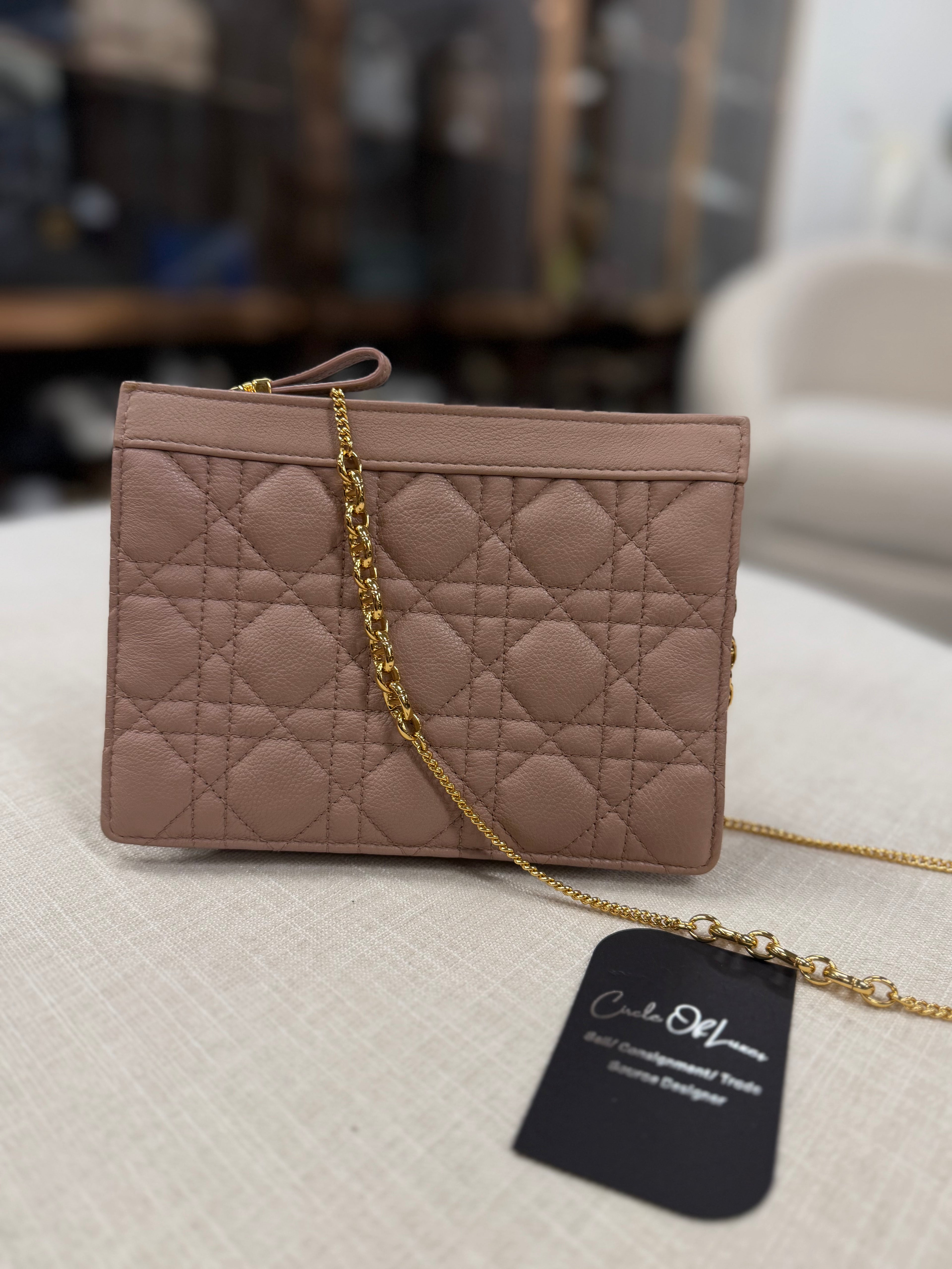DIOR CARO EVERY DIOR POUCH CALFSKIN PINK