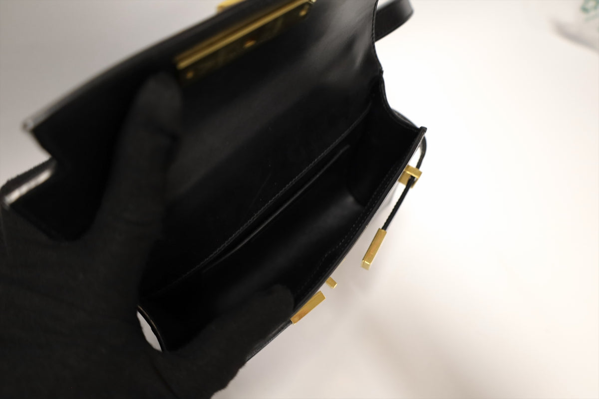 YSL MINI MANHATTAN SHOULDER BAG BLACK