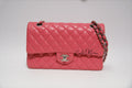 CHANEL PINK LAMSKIN SHW MEDIUM CLASSIC  FLAP