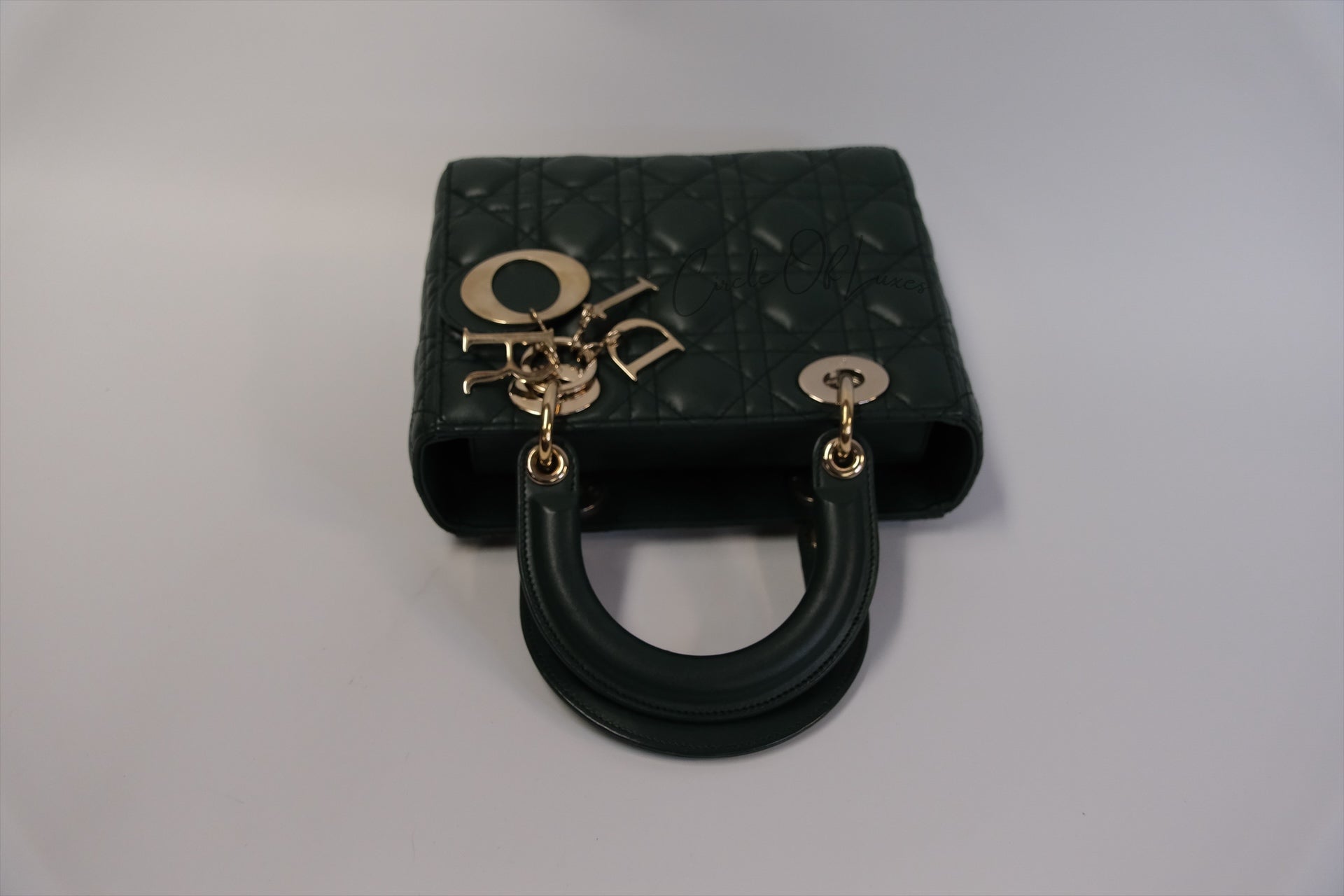 LADY DIOR SMALL DARK GREEN GHW