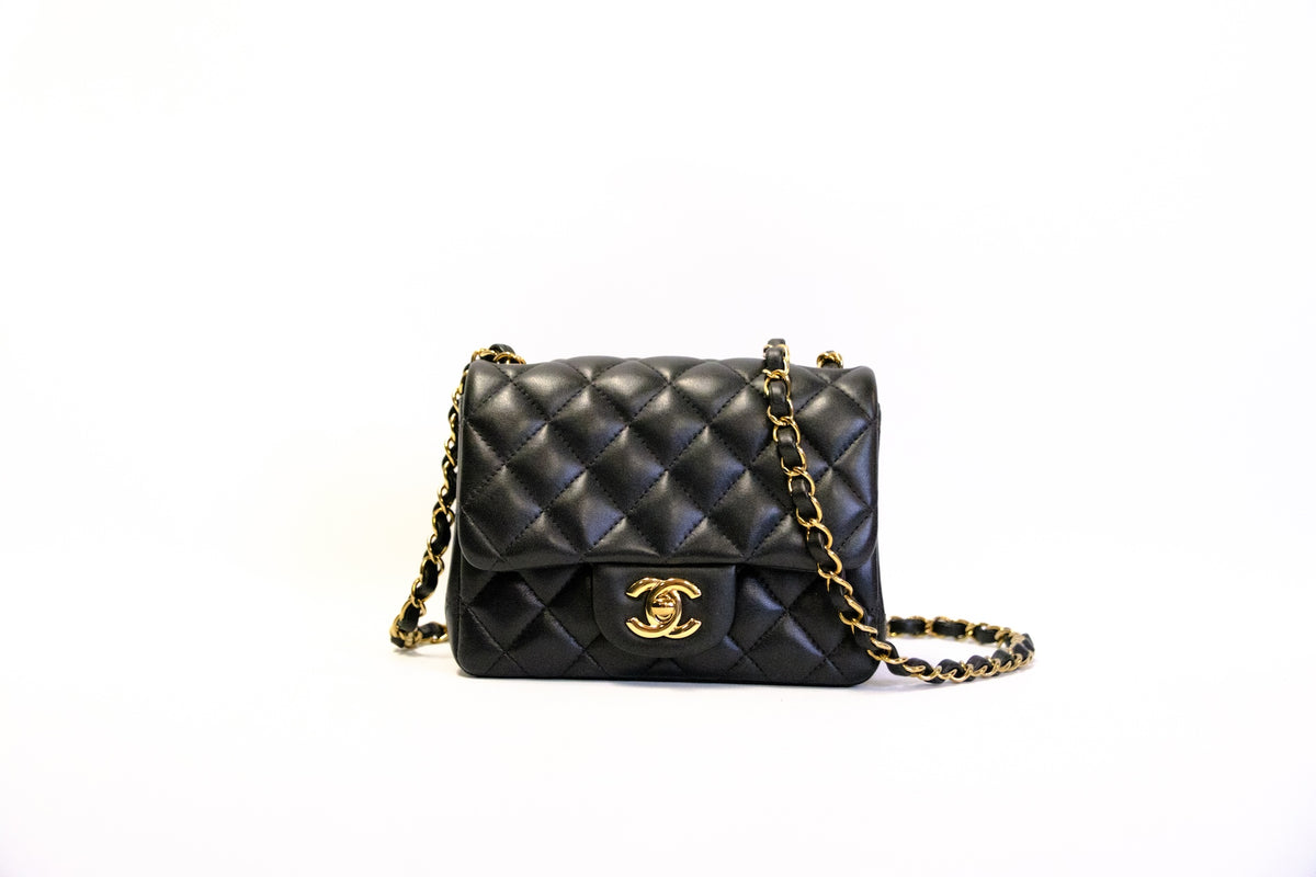 CHANEL MINI SQUARE LAMBSKIN GHW