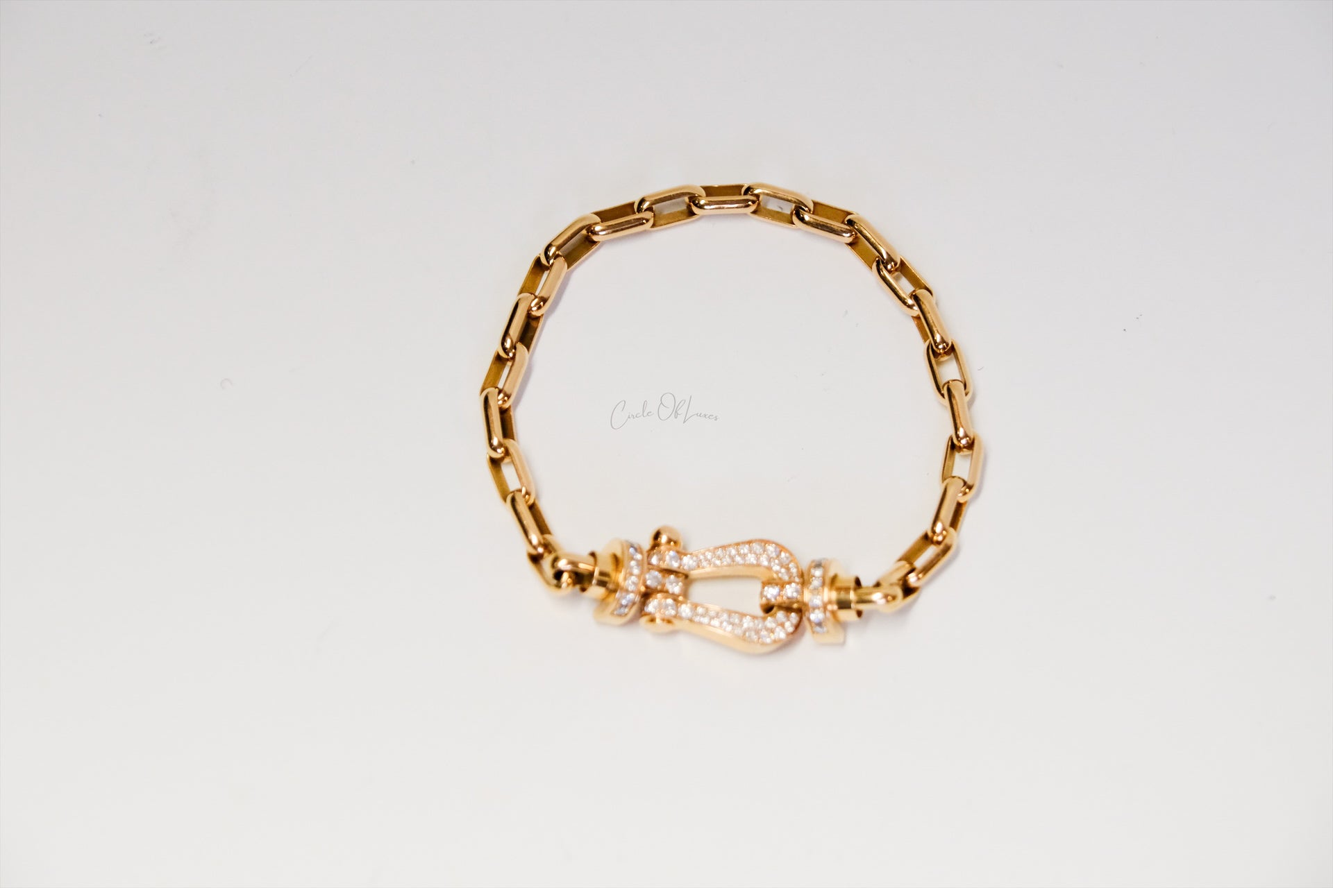 Force 10 bracelet 18k yellow gold and diamonds large model