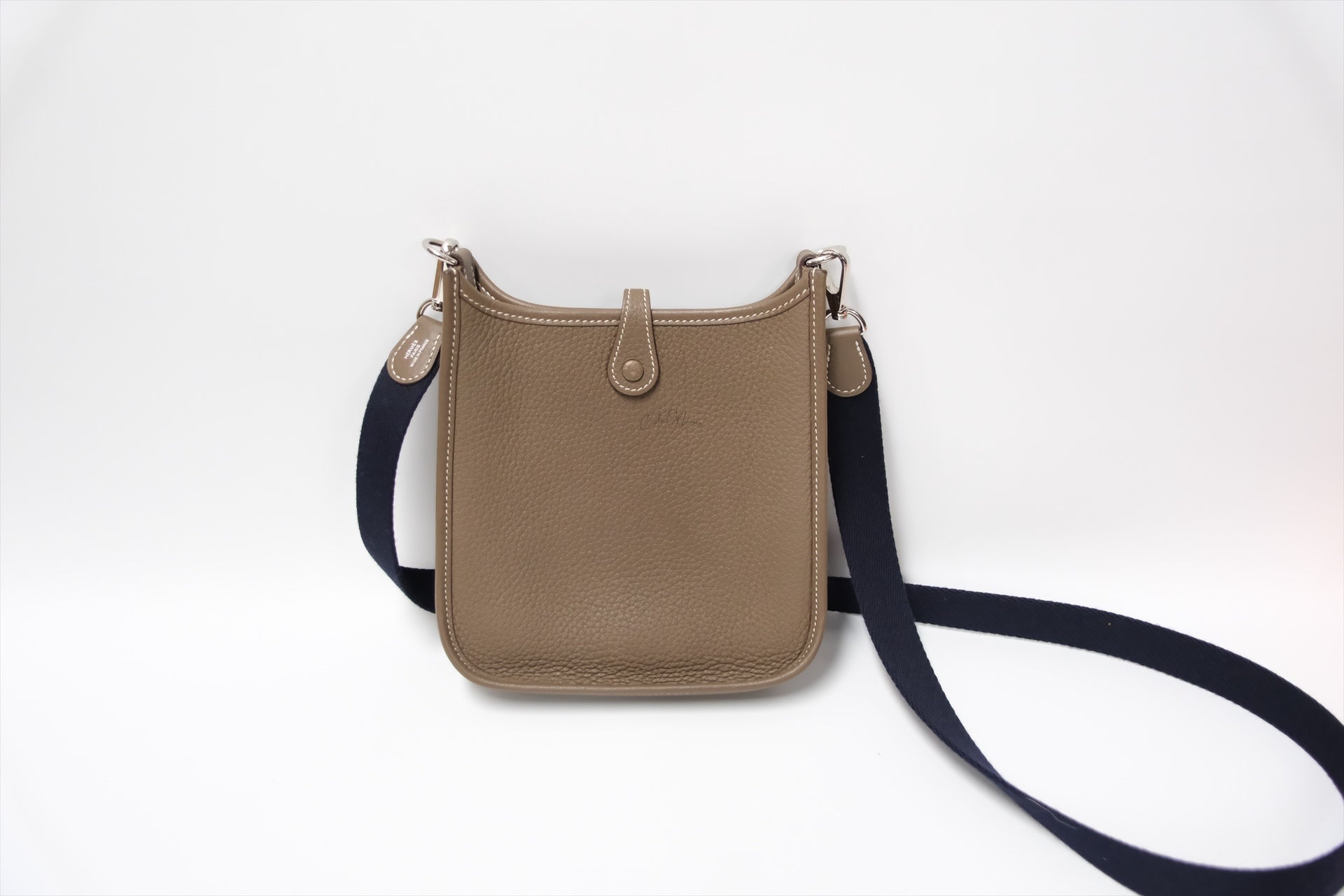 HERMES TPM MINI EVELYNE ETOUPE /BLEU INDIGO SHW