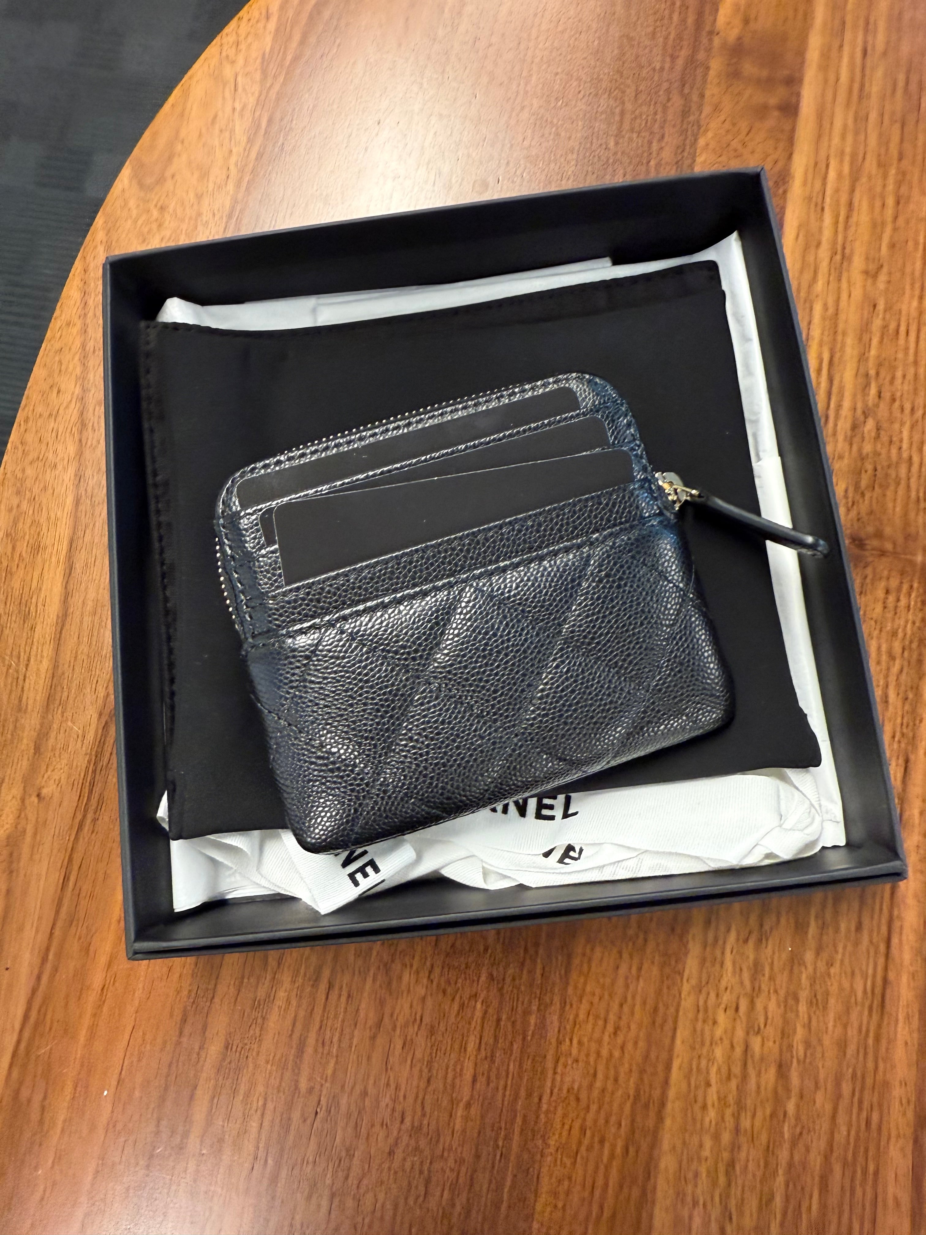 CHANEL CARD HOLDER BALCK CAVIAR GHW