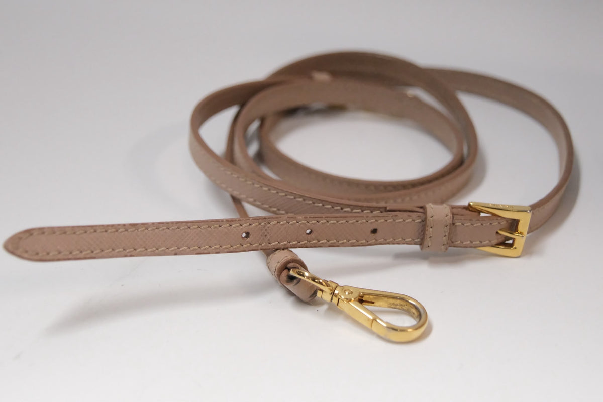 Prada Promenade Small Bag  Powder Pink Saffiano Leather & Gold Tone Hardware