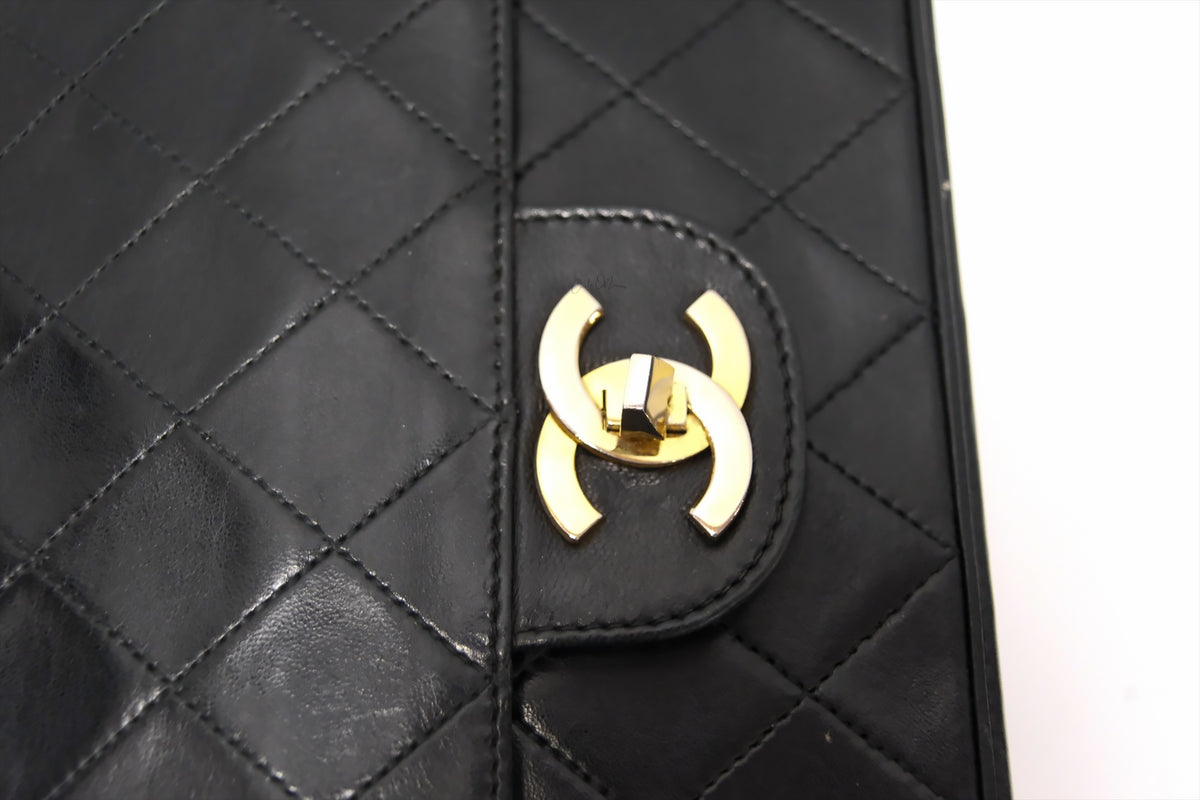 CHANEL BLACK LAMBSKIN MEDIUM FLAP BAG