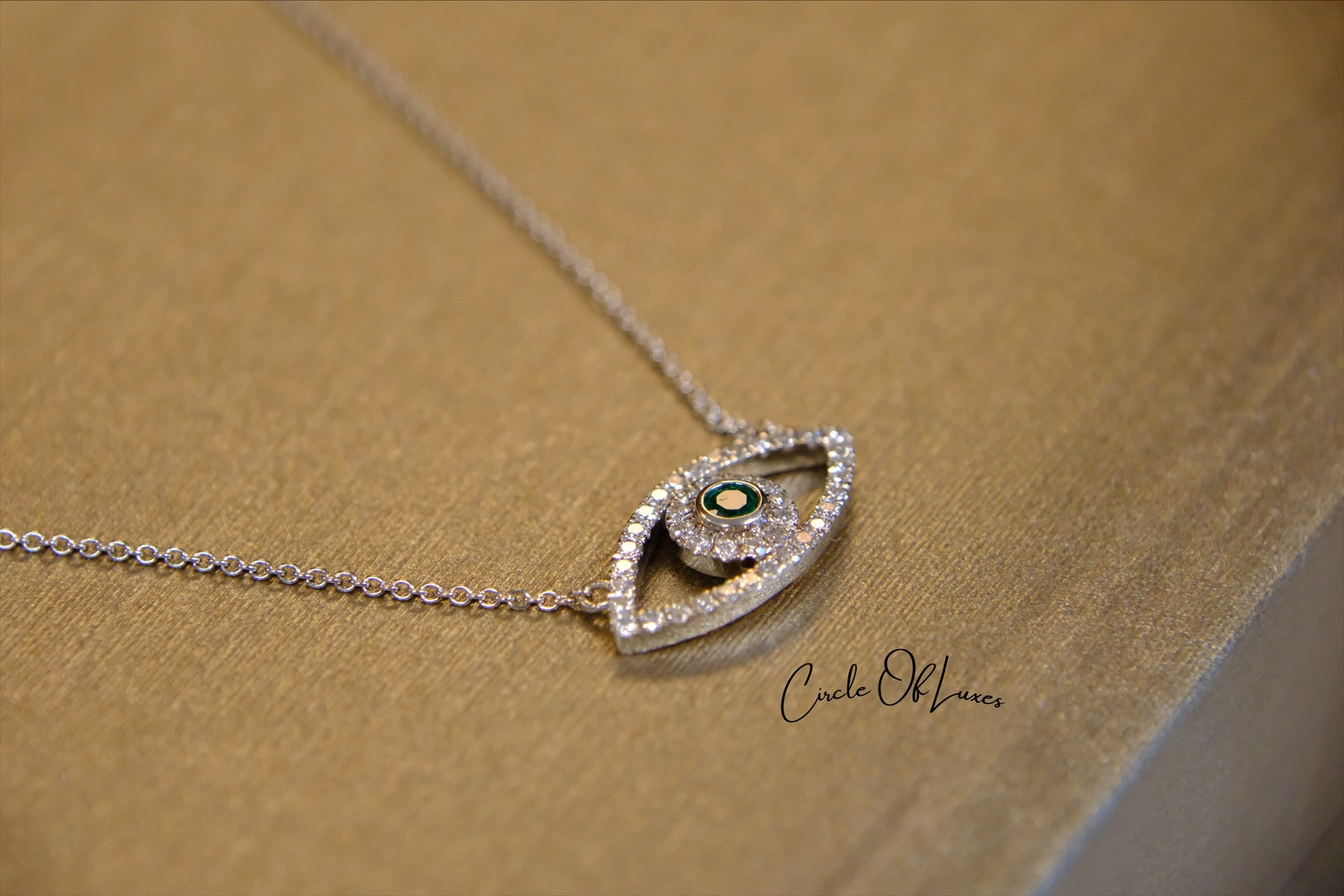 EVIL EYE WHITE GOLD DIAMONDS NECKLACE
