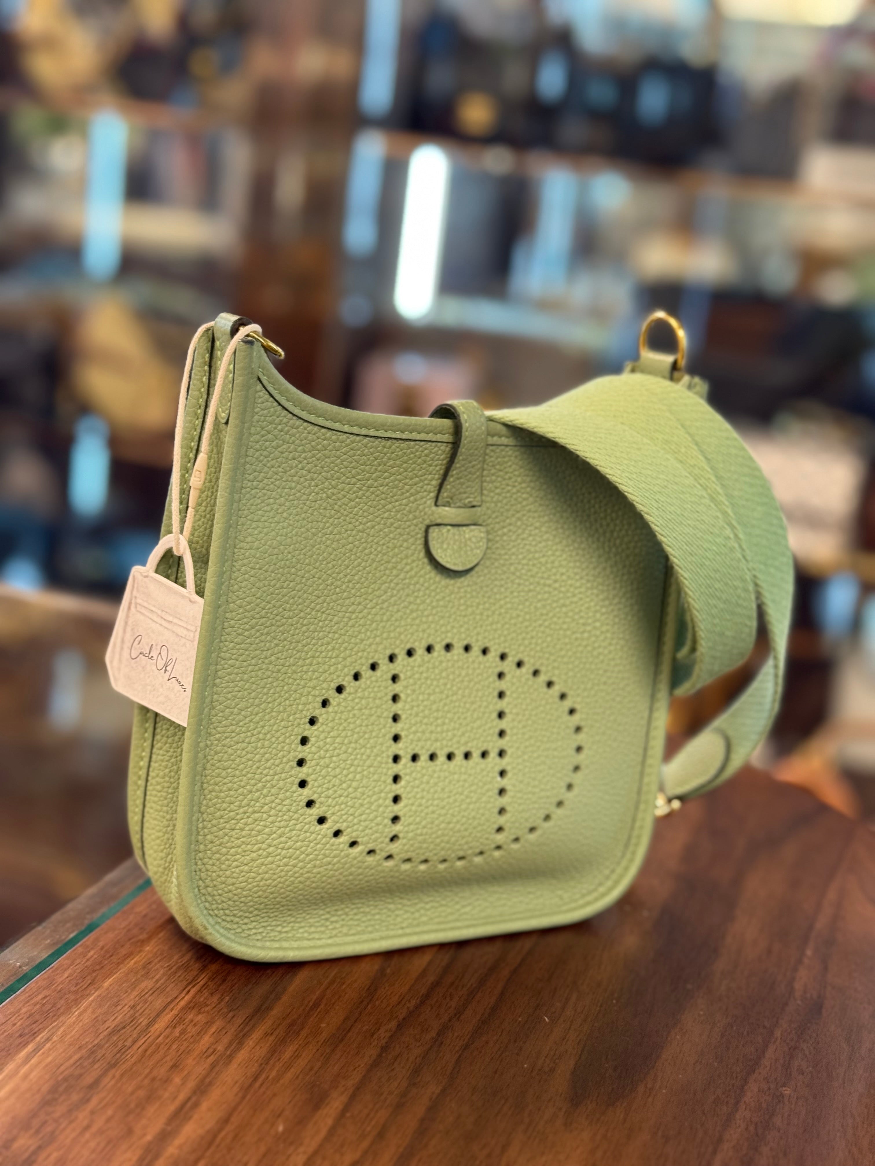 HERMES MINI EVELYN VERT CRIQUET MAURCIE GHW