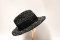 Chanel 23P Tweed Fedora Hat  Black & White