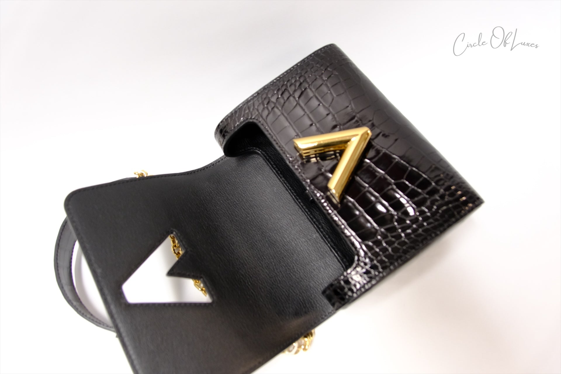 LOUIS VUITTON TWIST MINI BRILLIANT CROCODILE BLACK GHW