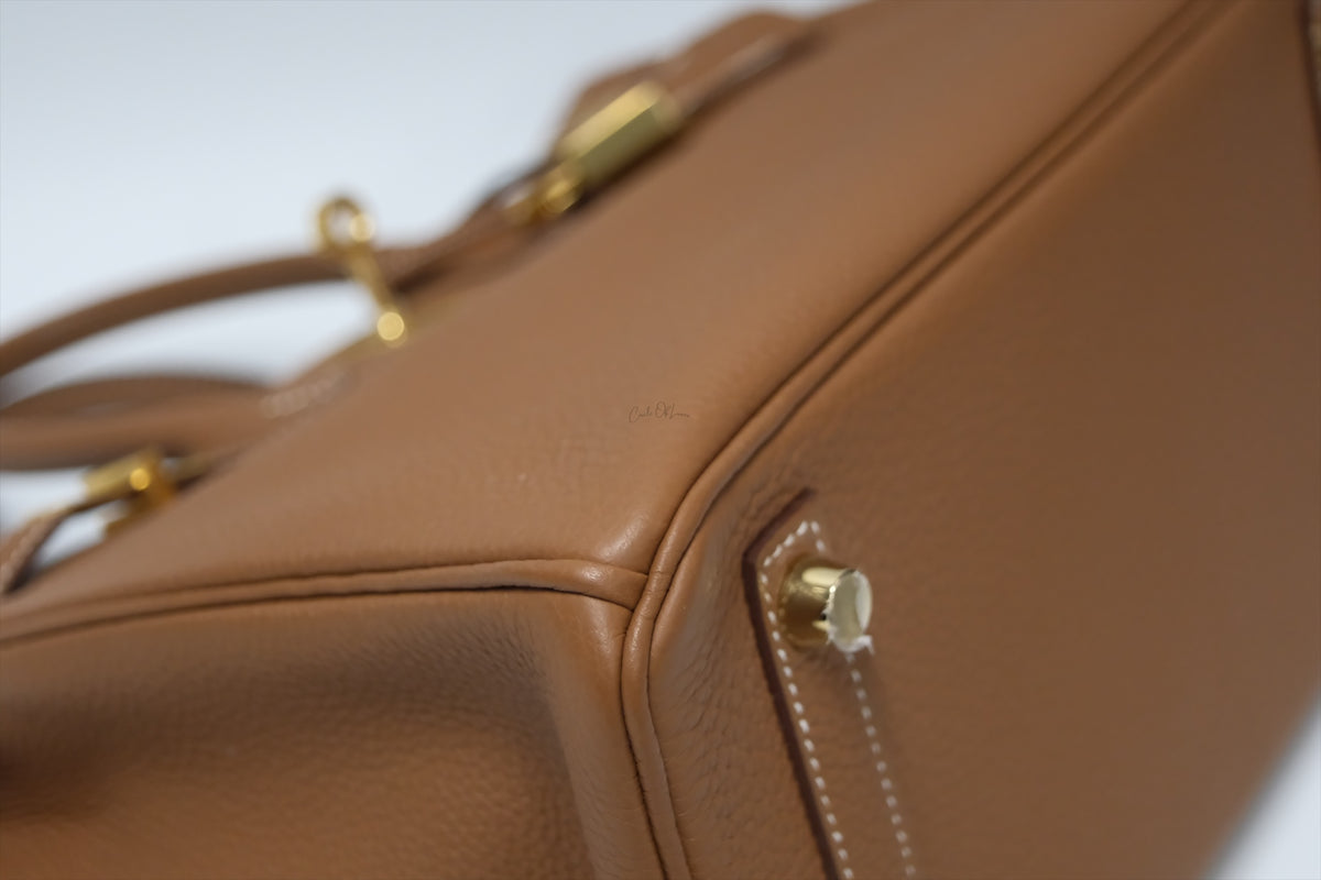 HERMES BIRKIN 25 GOLD ON GOLD TOGO