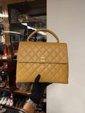 C C KELLY TOP HANDLE CAVIAR BEIGE GHW VINTAGE