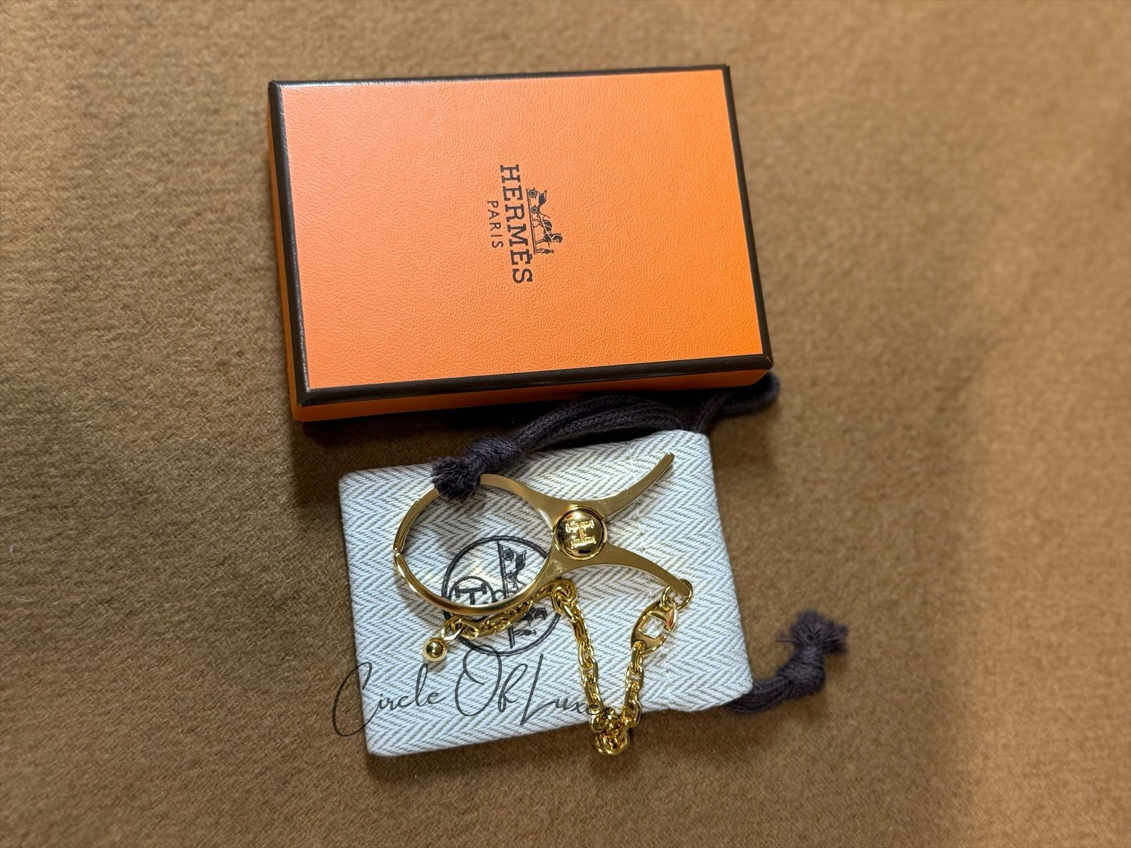 HERMES FILOU GLOVE CLIP ROSE GOLD PLATED METAL