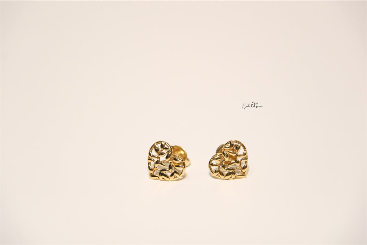TIFFANY x PALOMA PICASSO OLIVE LEAF HEART EARRING 18k GOLD