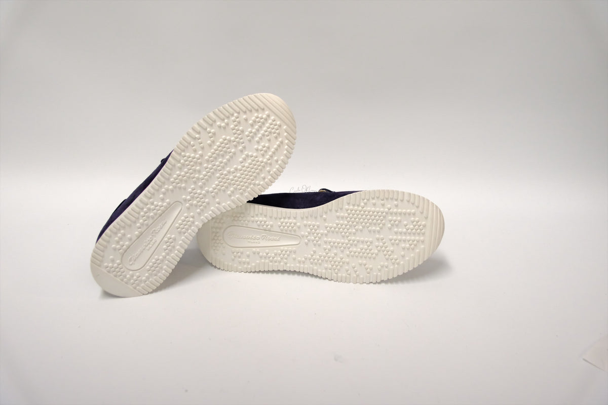 GIANVITO ROSSI SUEDE PLATFORM NAVY SLIP ON SIZE 36