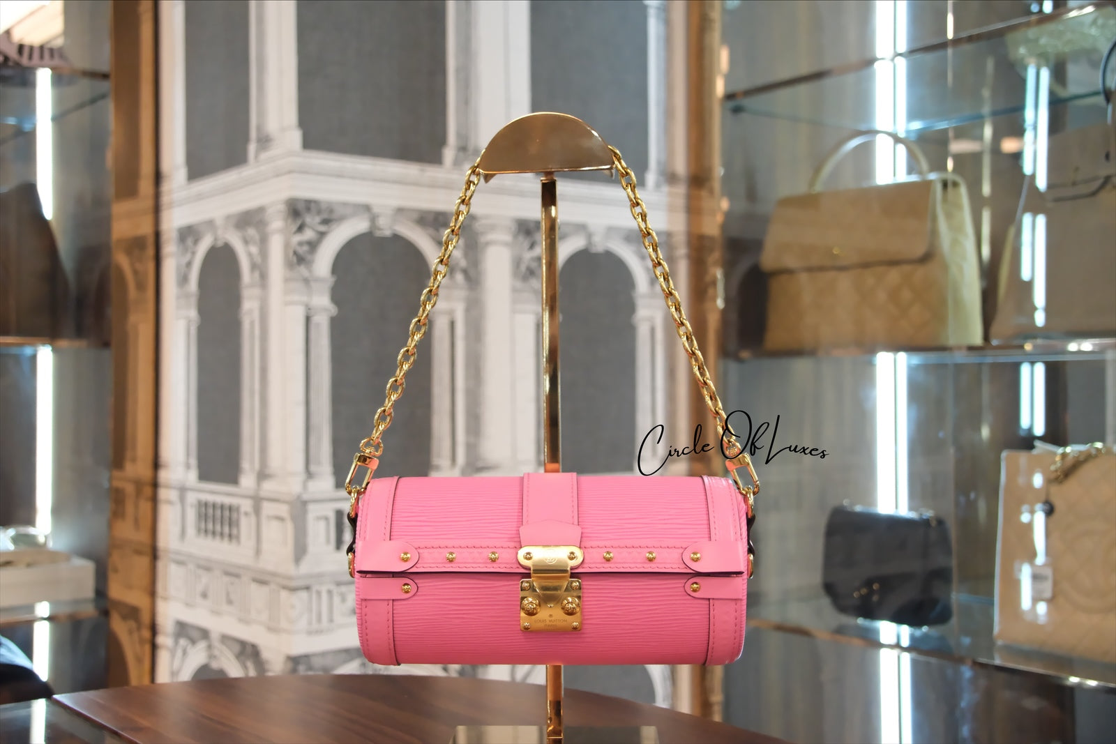 LOUIS VUITTON  PINK PAPILLON EPI GHW