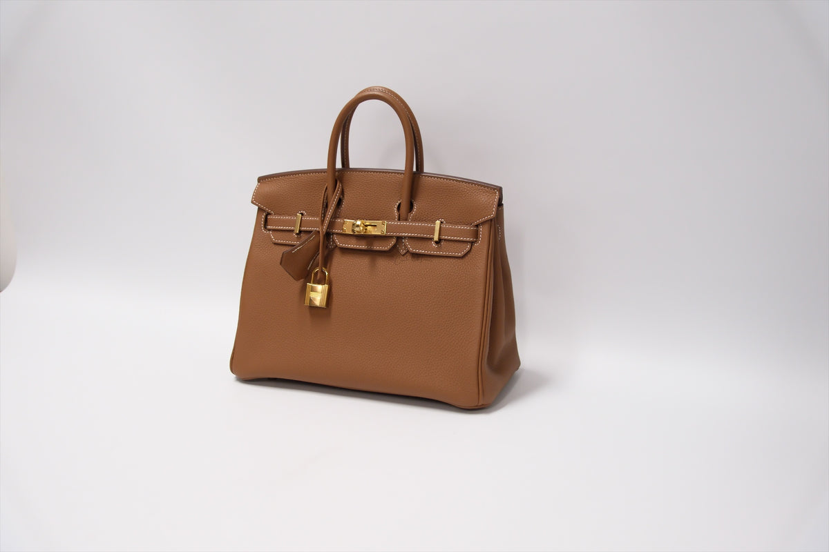 HERMES BIRKIN 25 GOLD ON GOLD TOGO