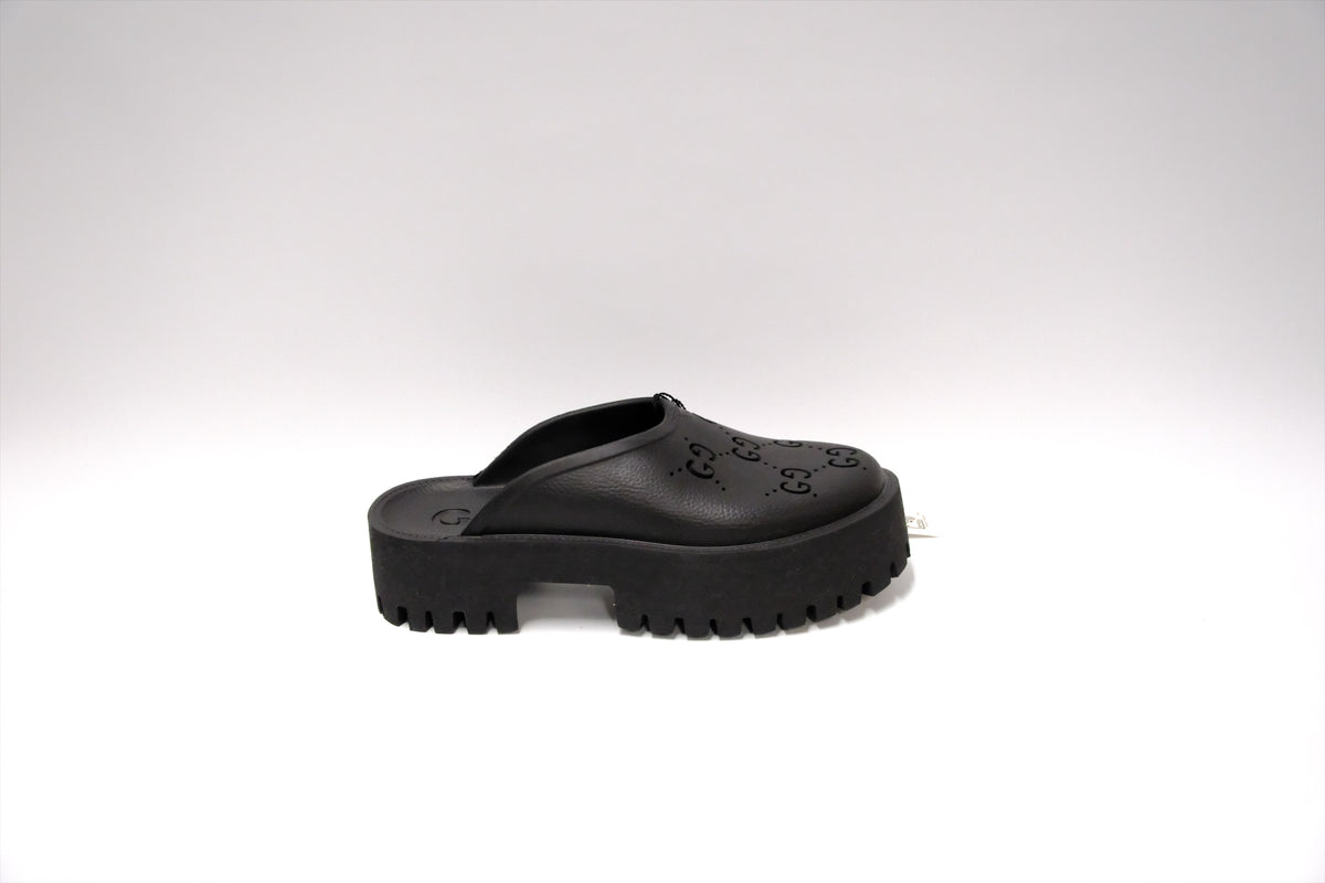GUCCI PERFORATED GG RUBBER MULES SIZE 41